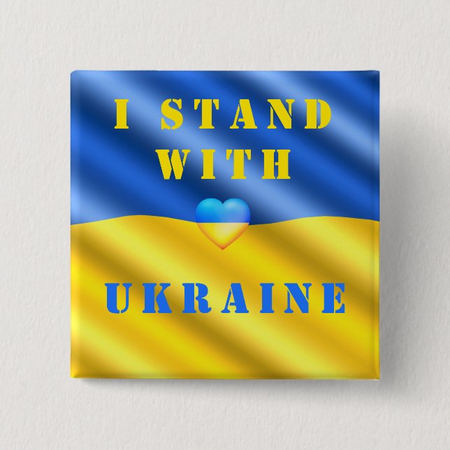 I Stand With Ukraine Button Support Freedom (Front)