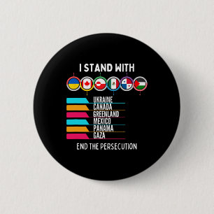 I Stand With Ukraine Canada Gaza End Persecution S 2 Inch Round Button