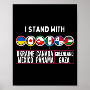 I Stand With Ukraine Canada Gaza Mexico Panama Hum Poster