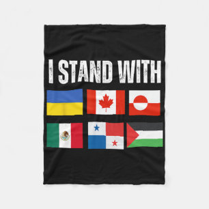 I Stand With Ukraine Canada Greenland Mexico Panam Fleece Blanket