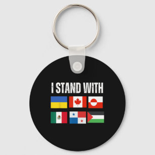 I Stand With Ukraine Canada Greenland Mexico Panam Keychain