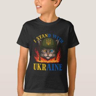 I Stand With Ukraine Cat Soldier Ukrainian Women M T-Shirt
