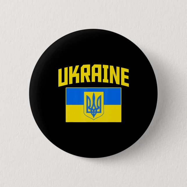 I Stand With Ukraine Distressed Raising Hand Ukrai 2 Inch Round Button (Front)
