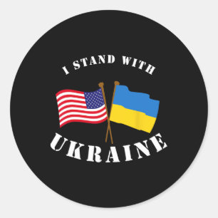 I Stand With Ukraine Flag America Shirt Classic Round Sticker