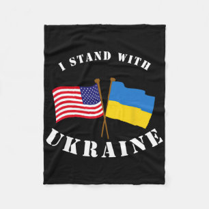 I Stand With Ukraine Flag America Shirt Fleece Blanket