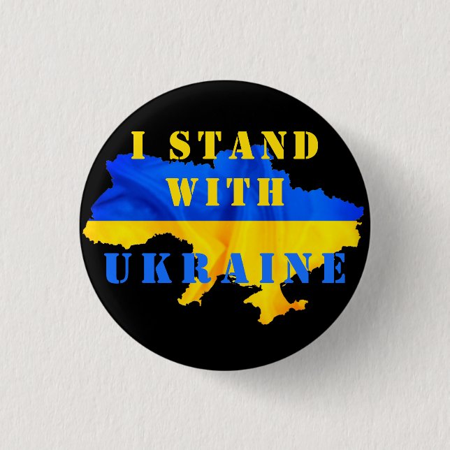 I Stand With Ukraine - Flag Button - Freedom (Front)