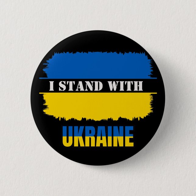 I Stand with Ukraine Flag Distressed Classic Round 2 Inch Round Button (Front)