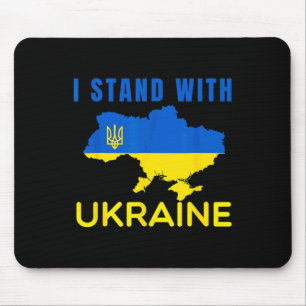 I Stand' With Ukraine Flag Emblem Map Patriot Men Mouse Pad