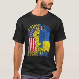I Stand With Ukraine Flag Emblem Map Patriot Suppo T-Shirt