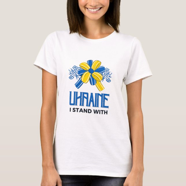I stand with Ukraine Flag - Support Ukrainians T-S T-Shirt (Front)