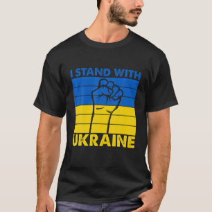 I Stand With Ukraine Flag Support Vintage T-Shirt