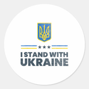 I Stand With Ukraine Flag - Ukrainian Flag - Ukrai Classic Round Sticker