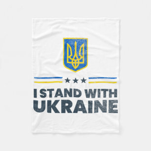 I Stand With Ukraine Flag - Ukrainian Flag - Ukrai Fleece Blanket