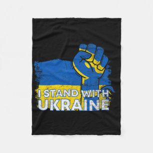 I Stand With Ukraine Flag - Ukrainian Flag - Ukrai Fleece Blanket