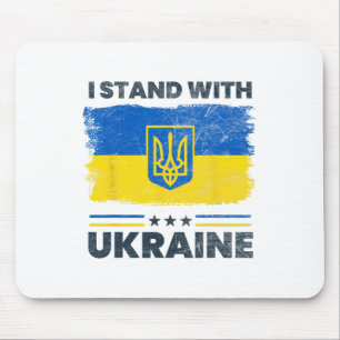 I Stand With Ukraine Flag - Ukrainian Flag - Ukrai Mouse Pad