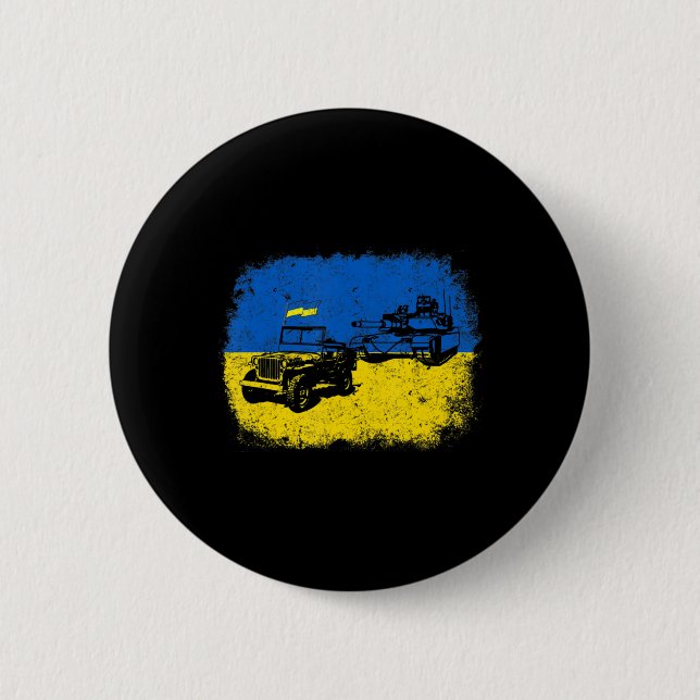 I Stand With Ukraine Fun Ukrainian Farmer Steals T 2 Inch Round Button (Front)