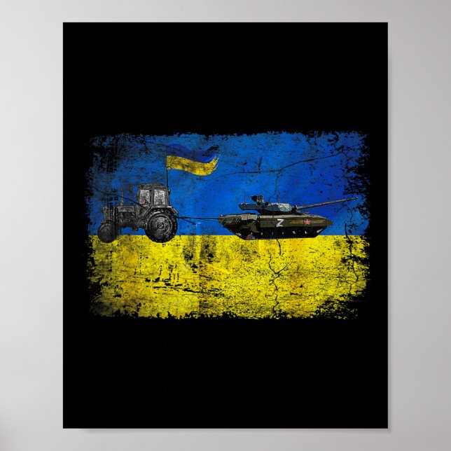 I Stand With Ukraine Funny Ukrainian Farmer Steals Poster (Front)