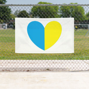 I Stand With Ukraine Heart Banner