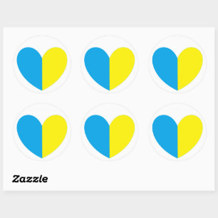 I Stand With Ukraine Heart Classic Round Sticker