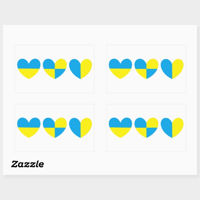 I Stand With Ukraine Heart Sticker (Sheet)