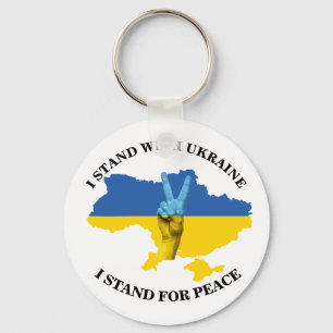 I STAND WITH UKRAINE - I STAND FOR PEACE KEYCHAIN