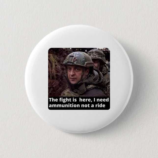 I Stand with Ukraine, I Stand with Zelensky 2 Inch Round Button (Front)