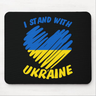 I Stand With Ukraine I Ukrainian Flag Blue Yellow  Mouse Pad