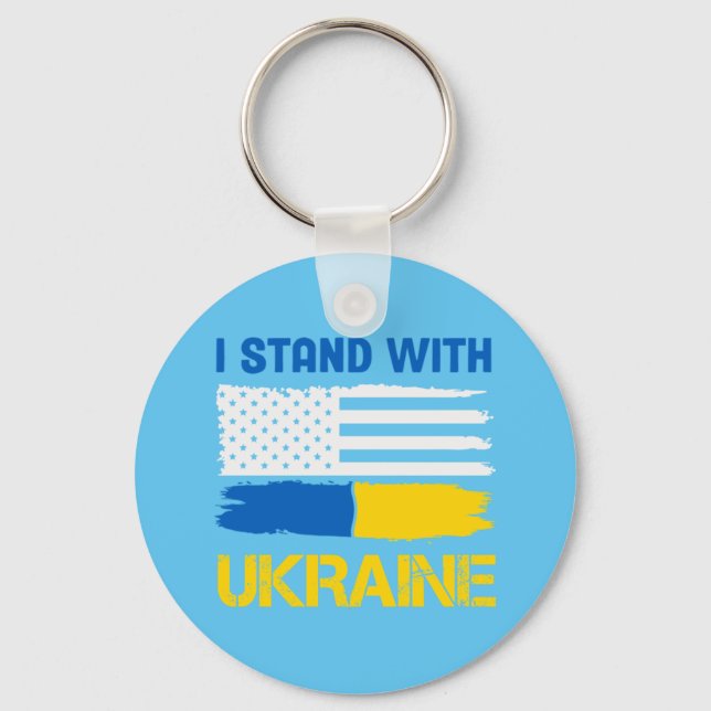 I Stand With Ukraine Keychain (Front)