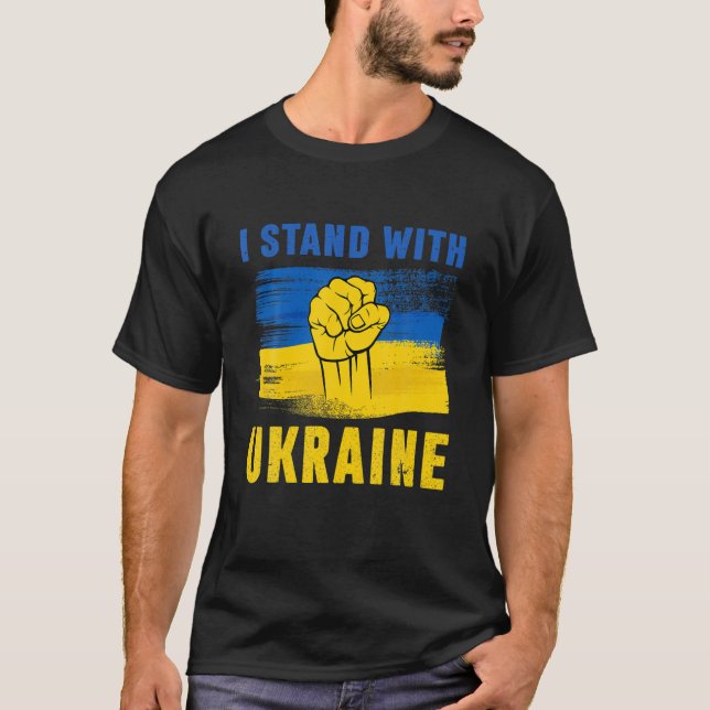 I Stand With Ukraine Lover Support Ukraine Fist Me T-Shirt (Front)