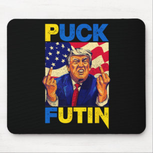 I Stand With Ukraine Meme Trump Puck Futin Vintage Mouse Pad