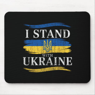 I Stand With Ukraine Patriotic Ukrainian Support F Mouse Pad
