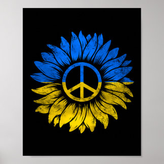 I Stand With Ukraine Peace Sunflower Ukraine Suppo Poster