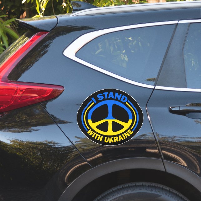 I Stand With Ukraine Peace Symbol (Car Side)