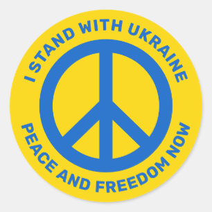 I stand with Ukraine peace symbol no to war Classic Round Sticker