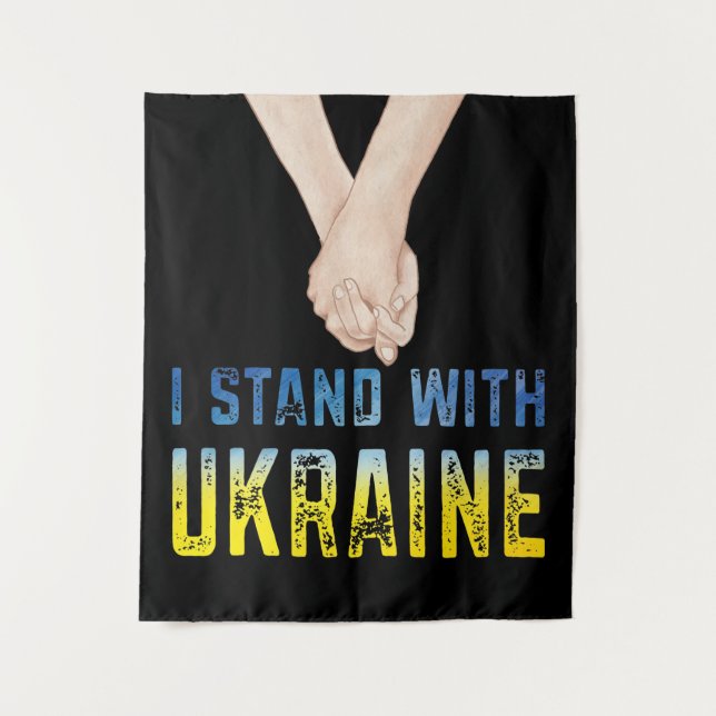 I Stand With Ukraine Shirt Support Ukraine Flag Tapestry (Front)