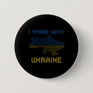I Stand With Ukraine Shirt Ukraine Map Ukraine Fla 2 Inch Round Button