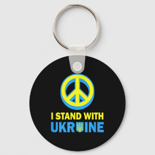 I Stand With Ukraine Shirt Ukrainian Flag No War I Keychain
