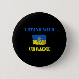 I Stand With Ukraine Shirt Ukrainian Flag Support 2 Inch Round Button
