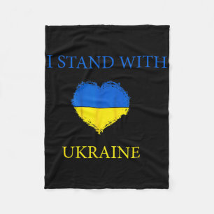 I Stand With Ukraine Shirt Ukrainian Flag Support Fleece Blanket