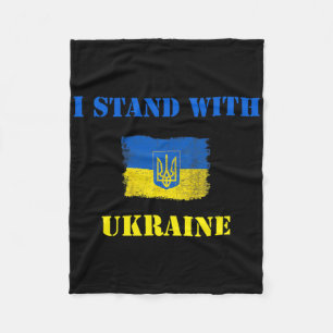 I Stand With Ukraine Shirt Ukrainian Flag Support Fleece Blanket