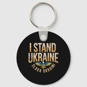 I Stand With Ukraine Slava Ukraini Glory To Ukrain Keychain