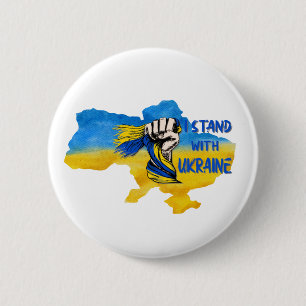 I stand with Ukraine slogan  2 Inch Round Button