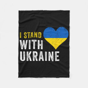 I Stand With Ukraine _ Stop Putin Stop War Support Fleece Blanket