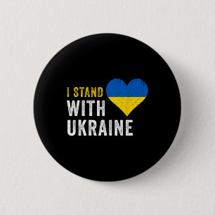 I Stand With Ukraine Stop Putin Stop War Support U 2 Inch Round Button