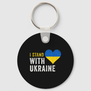I Stand With Ukraine Stop Putin Stop War Support U Keychain