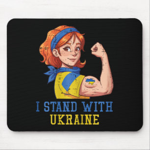 I Stand With Ukraine Strong Woman Unbreakable Wome Mouse Pad