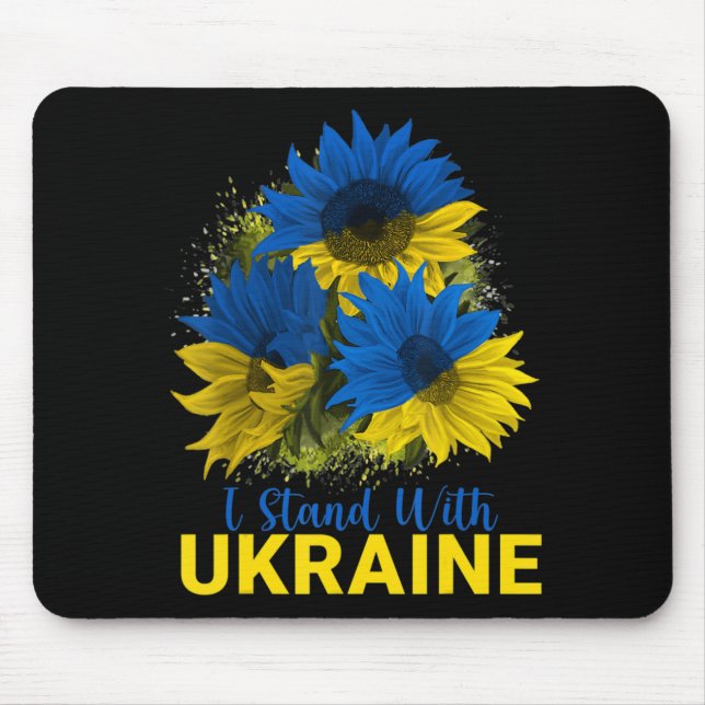 I Stand With Ukraine  Sunflower Flag Peace Free Uk Mouse Pad (Front)