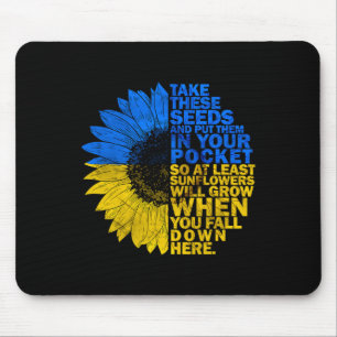 I Stand With Ukraine Sunflower Ukraine Flag Suppor Mouse Pad
