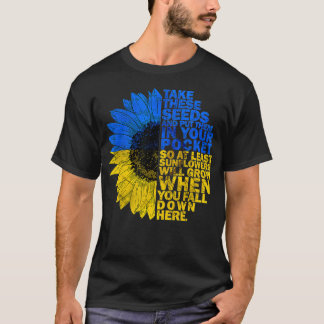 I Stand With Ukraine Sunflower Ukraine Flag Suppor T-Shirt