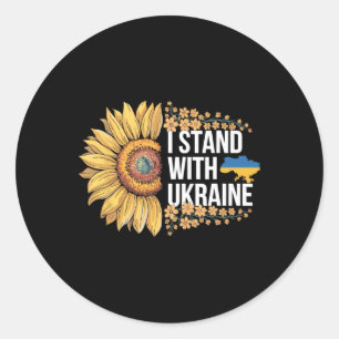 I Stand With Ukraine Sunflower Ukraine Peace Suppo Classic Round Sticker